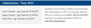 Admissions 2013