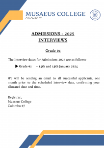 Admission 2025 notice G01