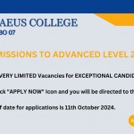 Admissions to Advanced Level 2026